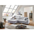 ECKSOFA inkl. Funktion Hellgrau Cord  - Hellgrau/Schwarz, KONVENTIONELL, Textil/Metall (178/290cm) - Cantus