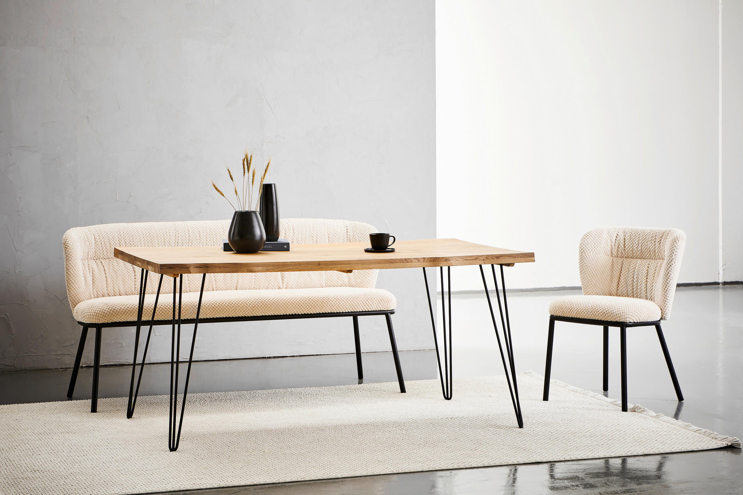 Thumbnail - Landscape Esstisch, Eiche, Holz, Eiche, massiv, rechteckig, Haarnadel, 90x75x160 cm, in verschiedenen Größen erhältlich,...