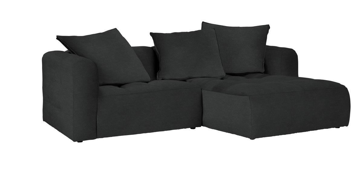 ECKSOFA in Webstoff Anthrazit  - Anthrazit/Schwarz, Lifestyle, Kunststoff/Textil (240/173cm) - Stylife