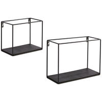 WANDREGALSET  - Schwarz, Trend, Holz/Holzwerkstoff (35/25/14cm) - Landscape