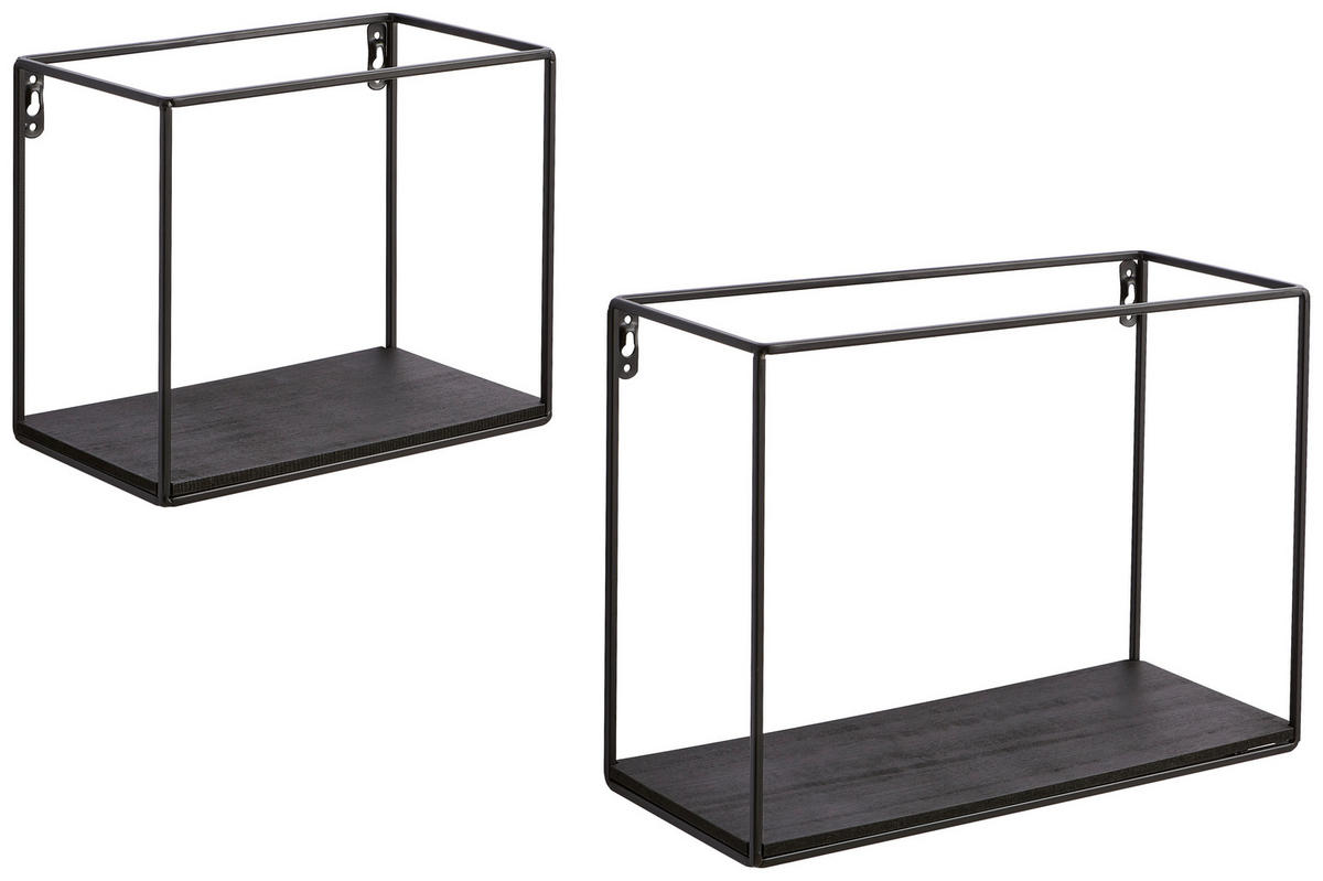 WANDREGALSET  - Schwarz, Trend, Holz/Holzwerkstoff (35/25/14cm) - Landscape