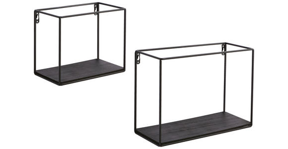 WANDREGALSET  - Schwarz, Trend, Holz/Holzwerkstoff (35/25/14cm) - Landscape