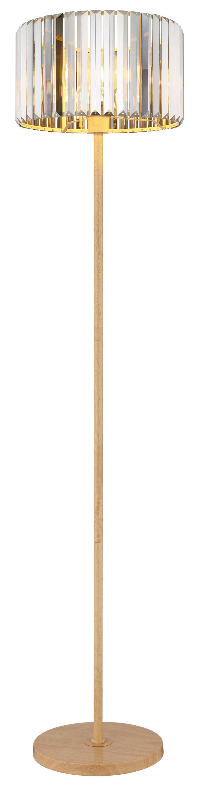 STOJACÍ LAMPA, 35/150 cm  - šedá/hnědá, Trend, kov/sklo (35/150cm)