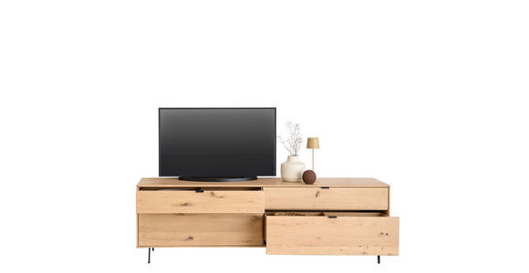 LOWBOARD Eichefarben  202,6/63/50 cm  - Eichefarben/Schwarz, Natur, Holz/Metall (202,6/63/50cm) - Cantus