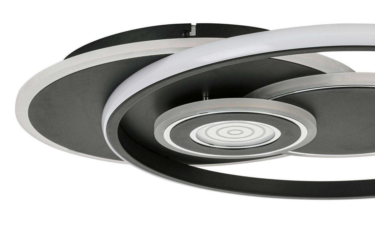 LED-DECKENLEUCHTE 54,5/46/6 cm    - Chromfarben/Schwarz, Design, Kunststoff/Metall (54,5/46/6cm) - Novel