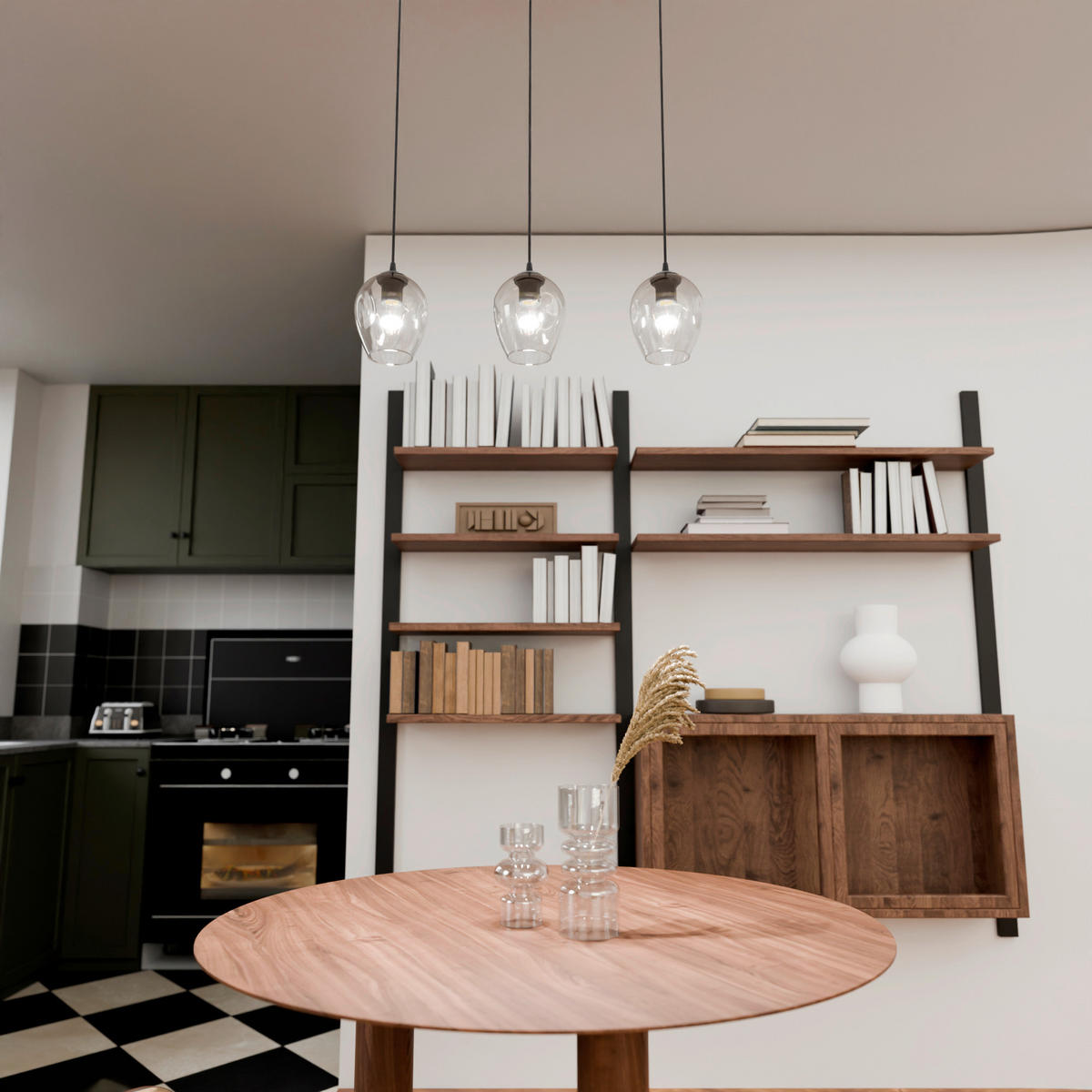 HÄNGELEUCHTE  70/14/100 cm    - Schwarz, KONVENTIONELL, Glas/Metall (70/14/100cm)