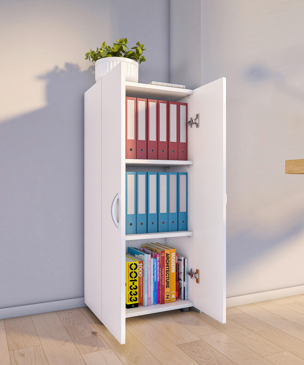 AKTENSCHRANK 49/108/34 cm  - Weiss, Modern, Holzwerkstoff (49/108/34cm) - MID.YOU