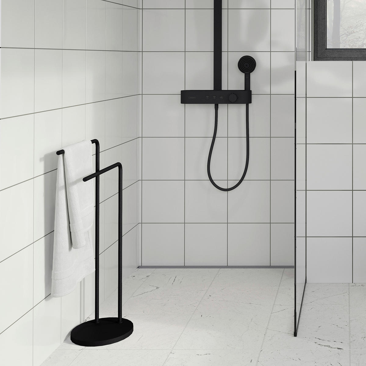 DRŽAČ RUČNIKA  crna  BESLAGSBODEN  - crna, Konvencionalno, metal (25/80/25cm) - Smedbo