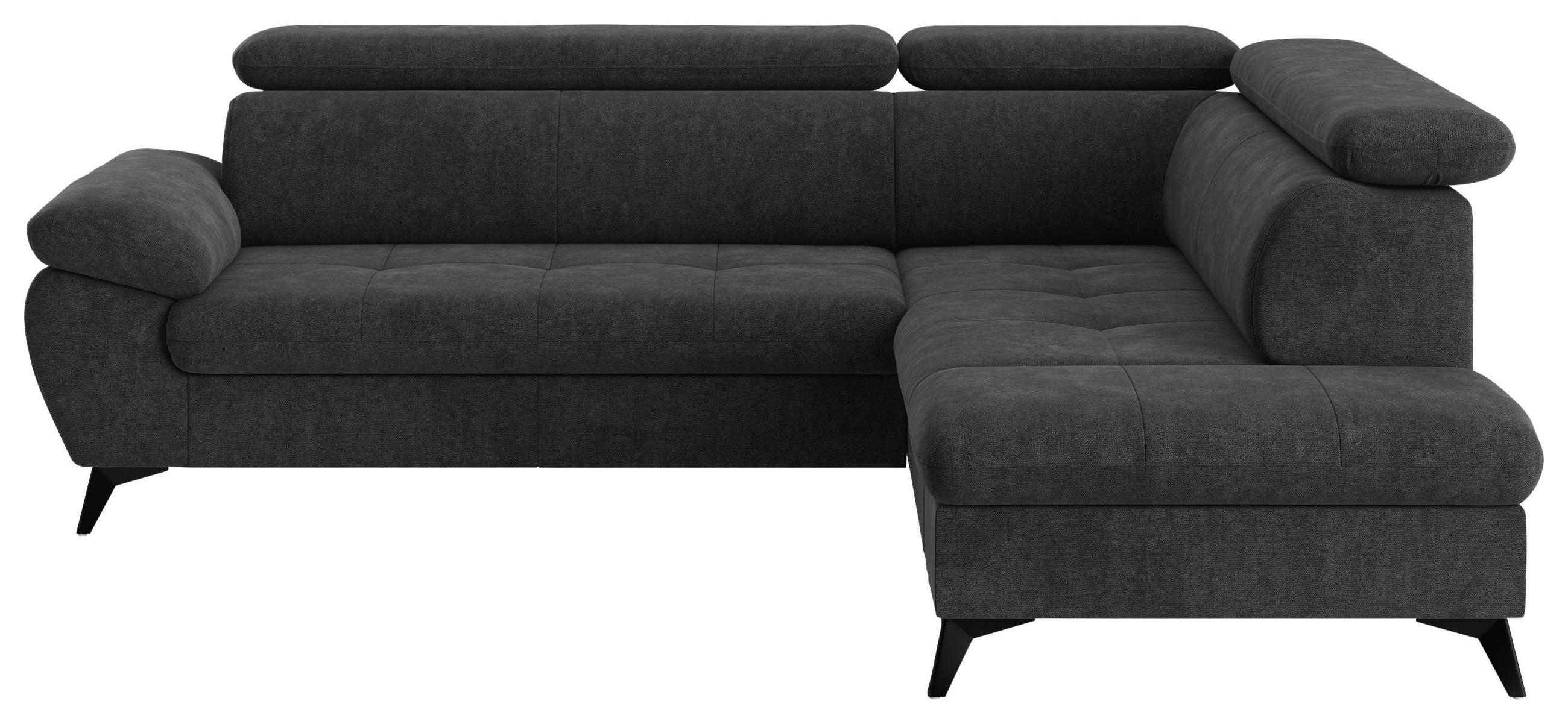 ECKSOFA in Dunkelgrau  - Schlammfarben/Dunkelgrau, Textil/Metall (265/207cm) - MID.YOU