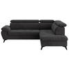 ECKSOFA in Dunkelgrau  - Schlammfarben/Dunkelgrau, Textil/Metall (265/207cm) - MID.YOU