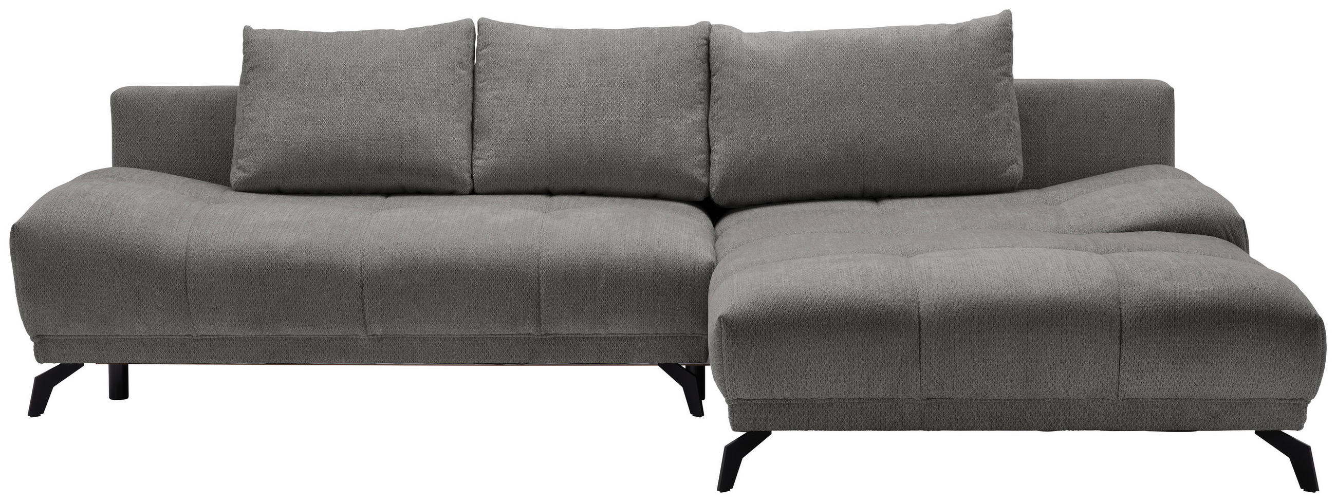 ECKSOFA Chenille Blau, Braun  - Blau/Schwarz, Modern, Textil/Metall (290/182cm) - Hom`in