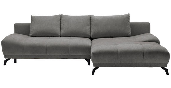 ECKSOFA Blau, Braun Chenille Rückenkissen, Bettkasten, Schlaffunktion, Rücken echt  - Blau/Schwarz, MODERN, Textil/Metall (290/182cm) - Hom`in