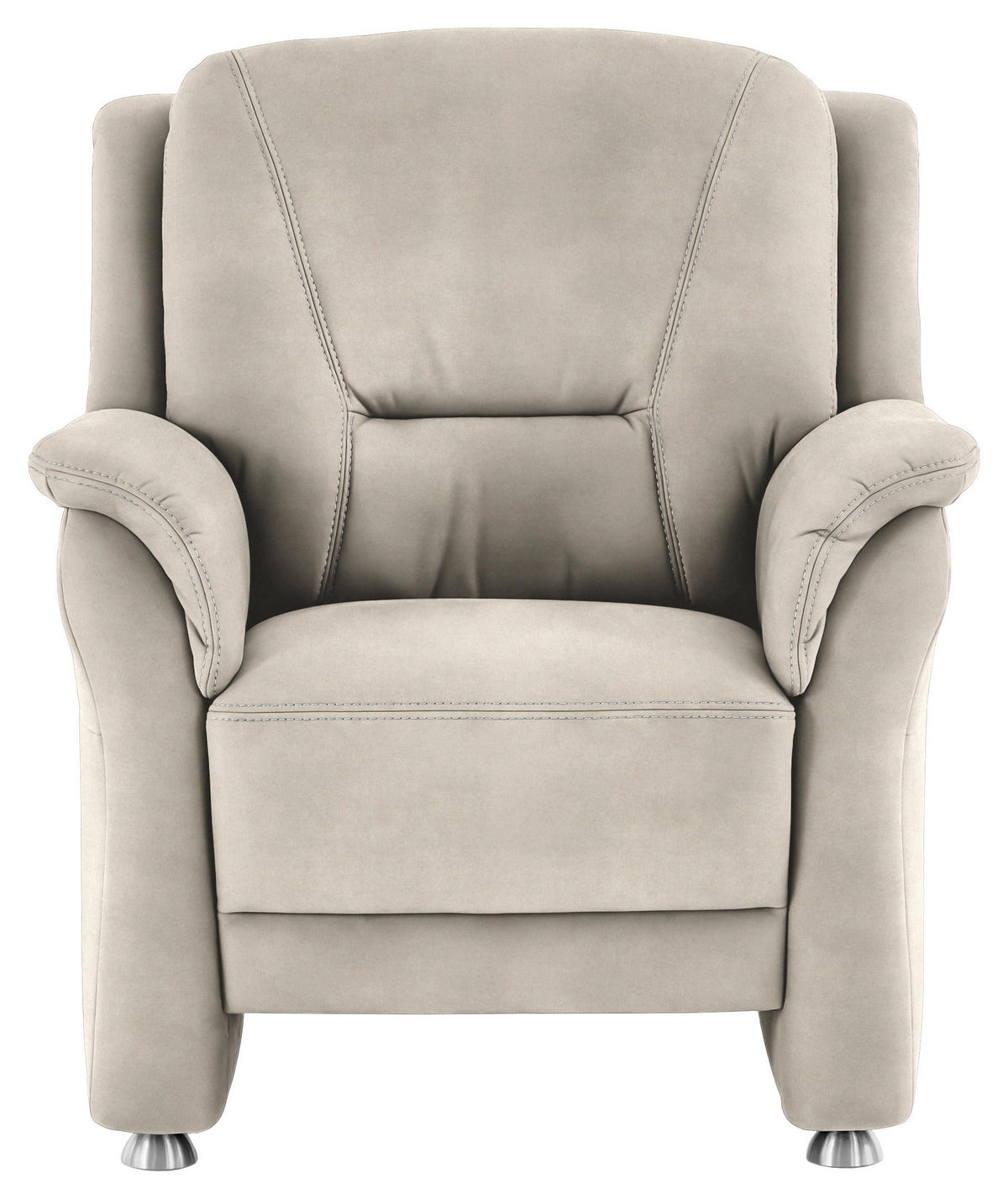 SESSEL in Mikrofaser Creme  - Beige/Creme, Konventionell, Textil/Metall (90/100/92cm) - Beldomo Comfort