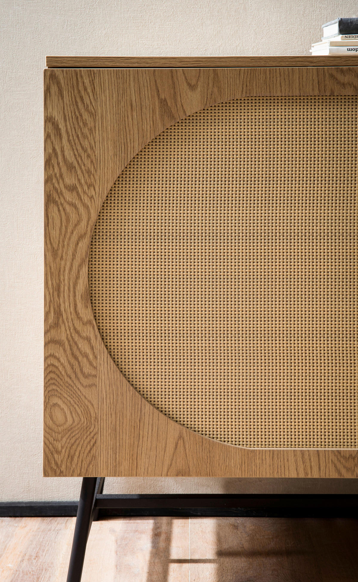 KOMODA   140/80/40 cm   boje hrasta  - boje hrasta/crna, Design, drvni materijal/metal (140/80/40cm) - MID.YOU
