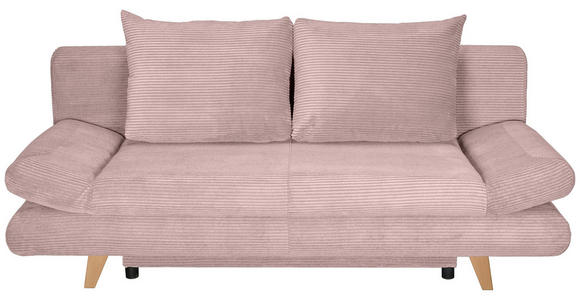 SCHLAFSOFA mit Schlafen auf Sitzhöhe, haustierfreundlicher Bezug Cord Altrosa - Buchefarben/Altrosa, KONVENTIONELL, Holz/Textil (200/75/85cm) - Carryhome