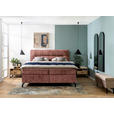 BOXSPRINGBETT 180/200 cm,  in Rotbraun, Topper, H2 + H2 = mittel  - Rotbraun/Schwarz, Design, Textil/Metall (180/200cm) - Esposa