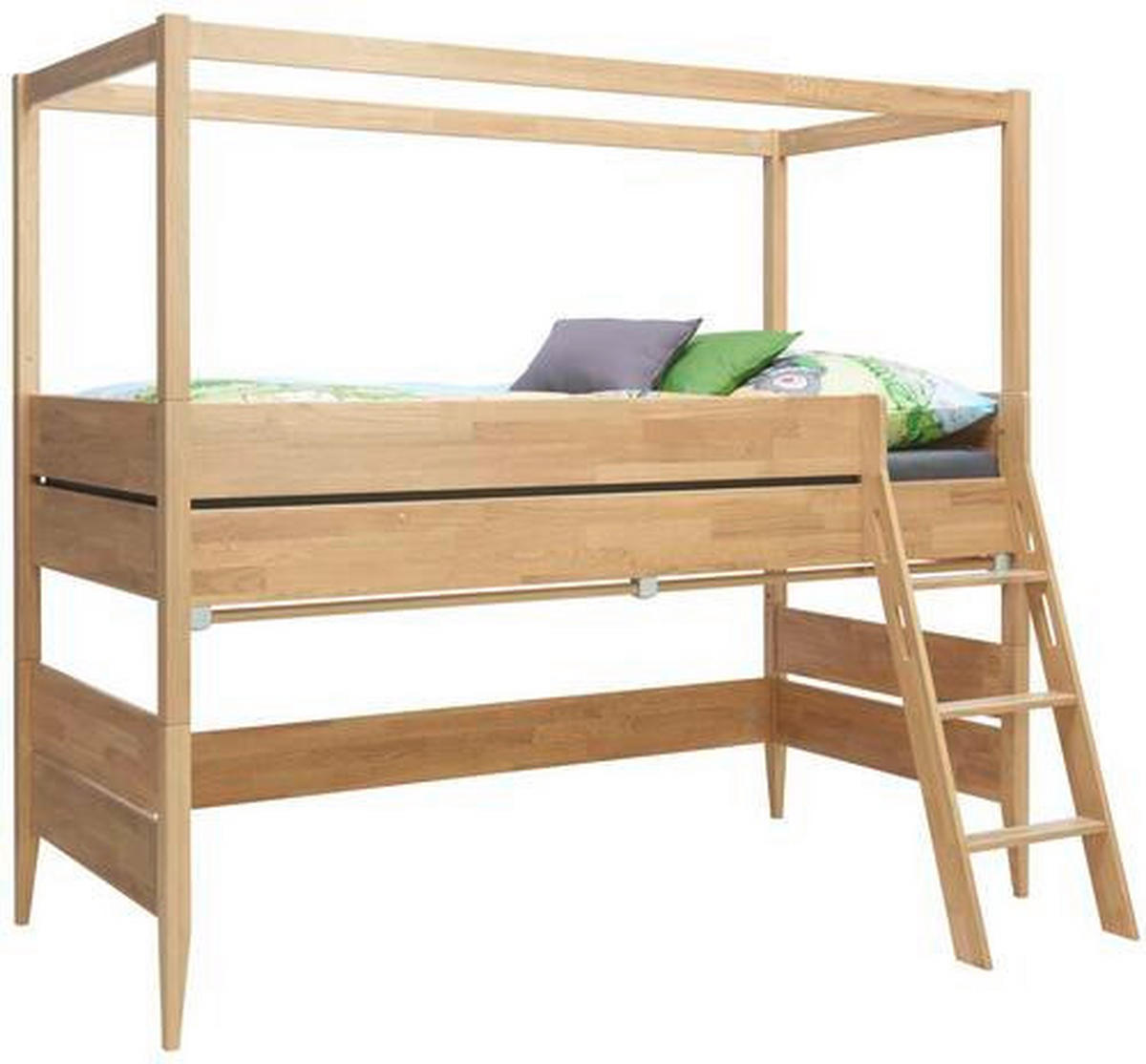 SPIELBETT Absturzsicherung, Leiter 90/200 cm  in Eichefarben  - Eichefarben, MODERN, Holz (90/200cm) - Paidi