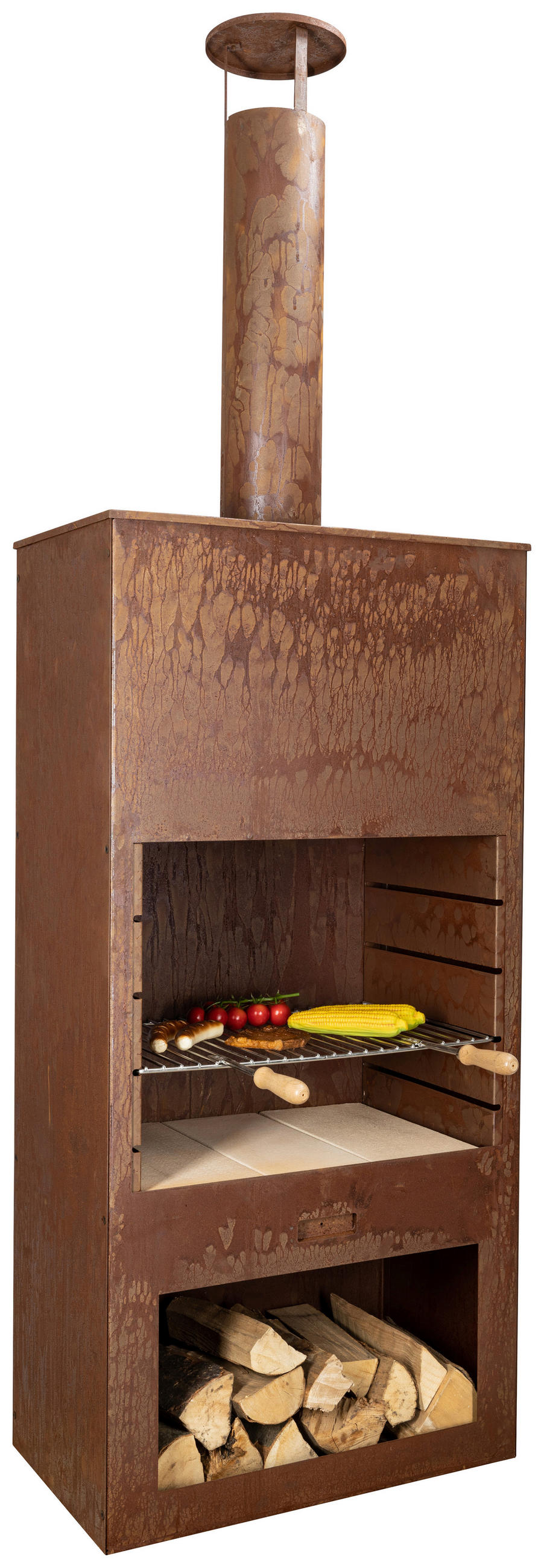 HOLZKOHLEGRILL - Rostfarben, Design, Metall (41/223/70cm) - Nouvel
