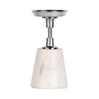 KERZENHALTER - Silberfarben/Weiß, Trend, Stein/Metall (10/22/10cm) - Kayoom