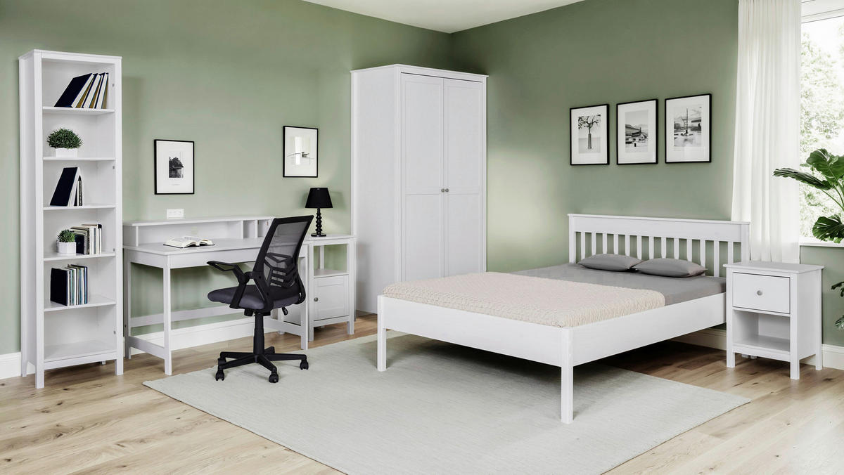KOMODA   45/76/45 cm   bijela  - bijela/boje srebrnog hrasta, Moderno, drvo (45/76/45cm)