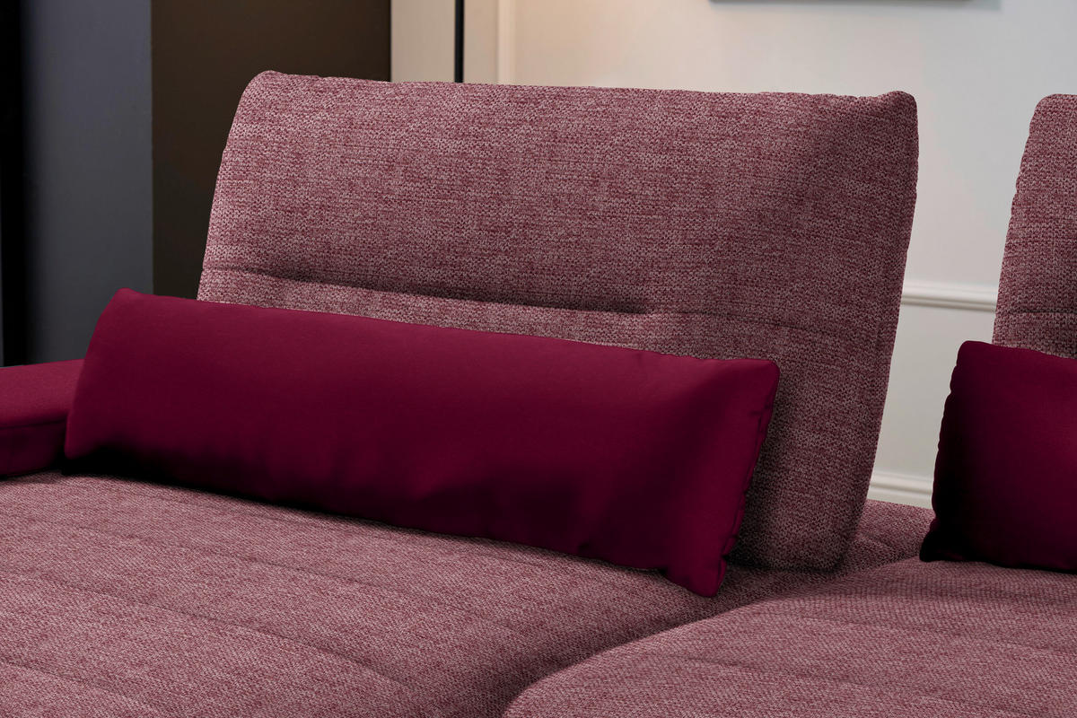 ECKSOFA in Webstoff Beere  - Beere/Schwarz, Konventionell, Textil/Metall (191/273cm) - Carryhome