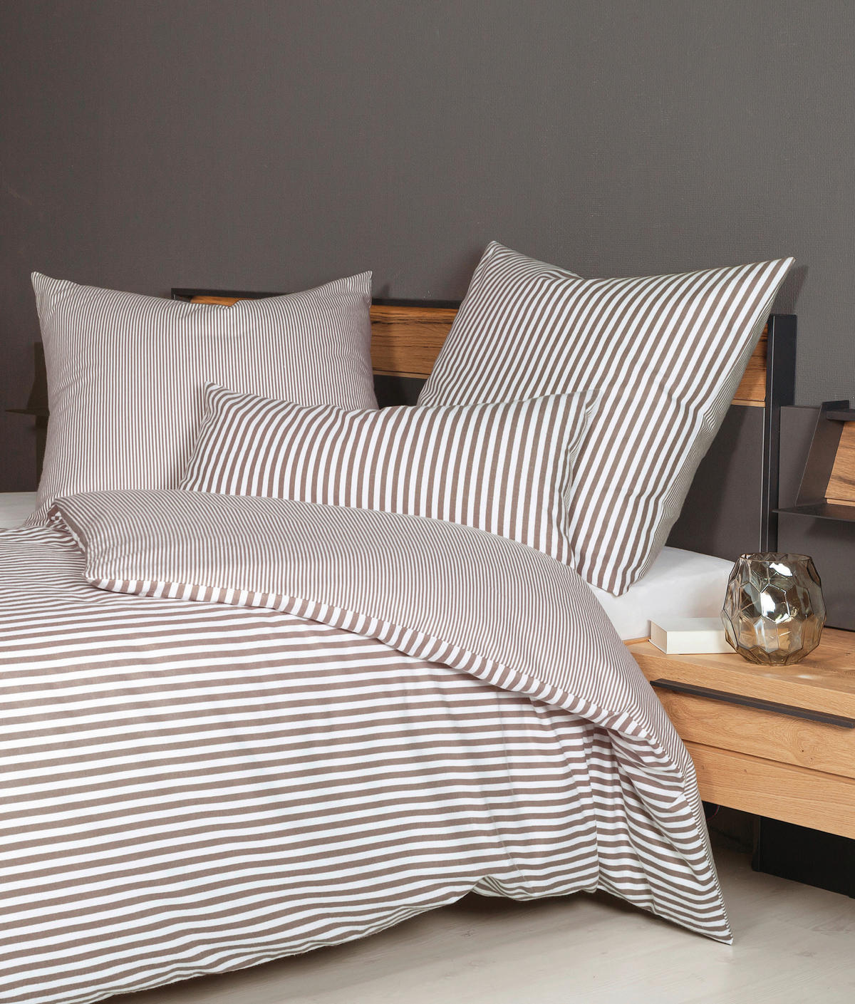 BETTWÄSCHE chinchilla s Flanell 135/200 cm  - Braun/Weiß, Basics, Textil (135/200cm) - Janine