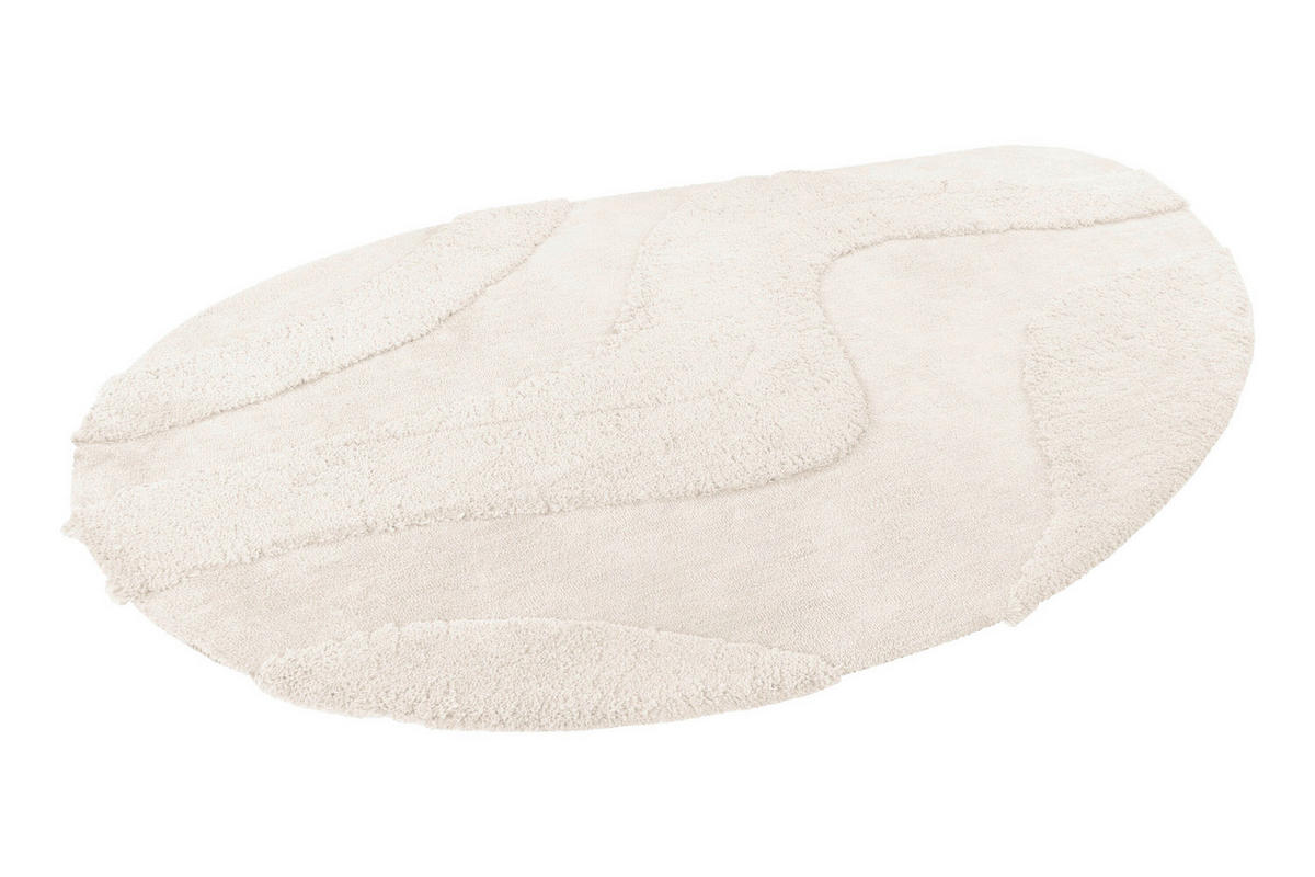 HOCHFLORTEPPICH 160/230 cm Elfenbein organisch  - Elfenbein, Basics, Textil (160/230cm) - Kayoom