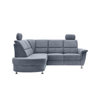 ECKSOFA Hellblau Chenille  - Chromfarben/Hellblau, KONVENTIONELL, Textil/Metall (184/231cm) - Livetastic