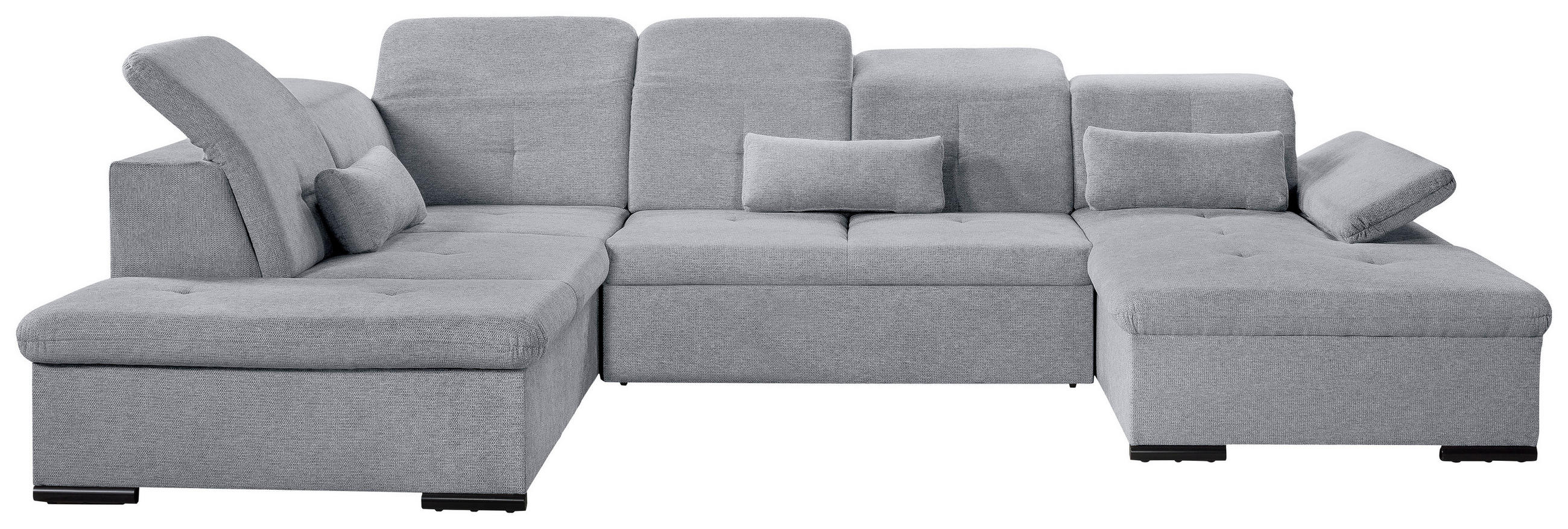 WOHNLANDSCHAFT Grau Chenille  - Grau, KONVENTIONELL, Kunststoff/Textil (188/340/240cm) - Carryhome