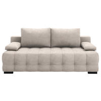 SCHLAFSOFA in Velours Beige  - Beige/Schwarz, KONVENTIONELL, Kunststoff/Textil (209/96/100cm) - Stylife
