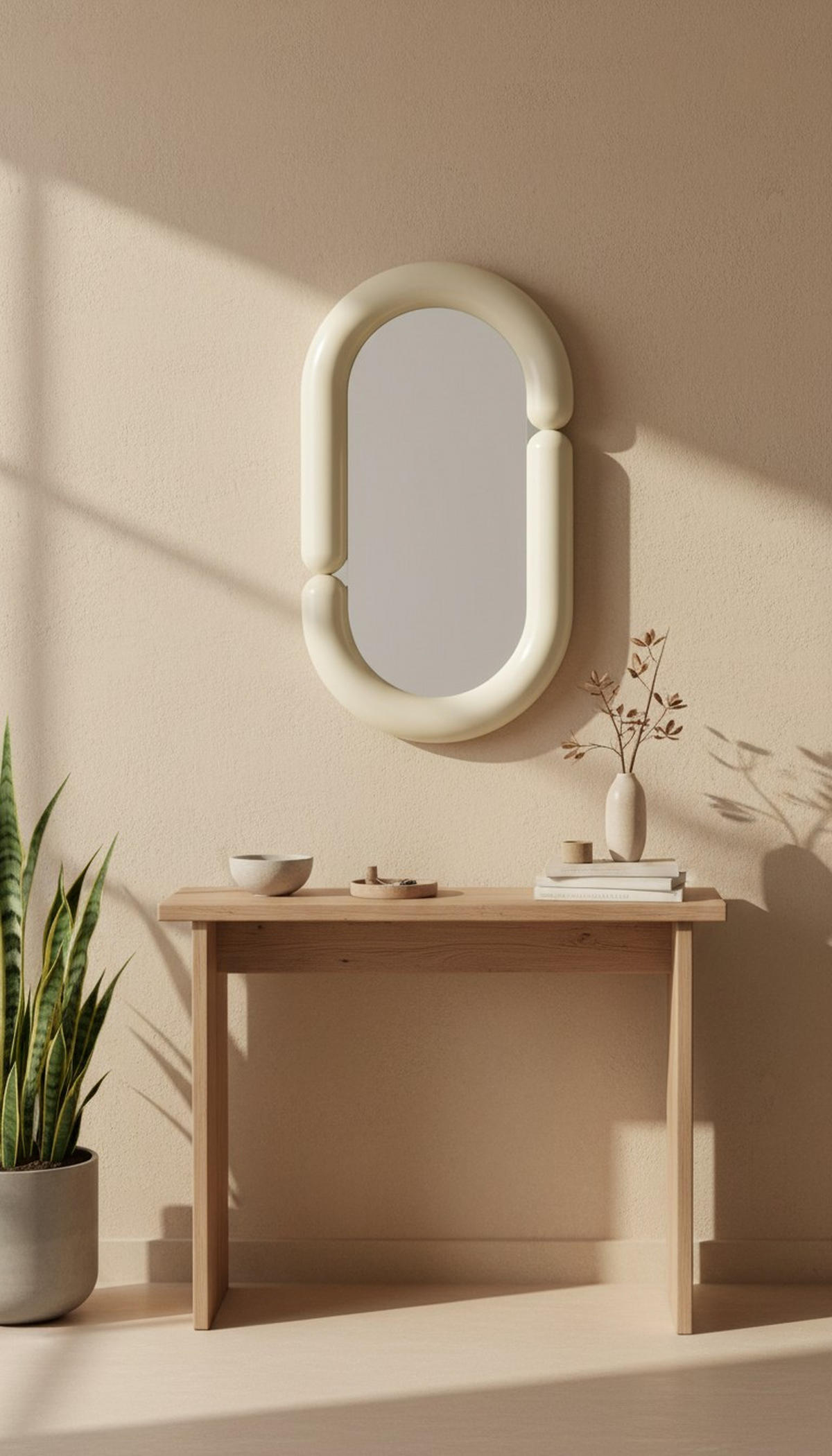 WANDSPIEGEL 40/70/4,2 cm    in oval  - Kaschmir, Basics, Glas/Holzwerkstoff (40/70/4,2cm) - MID.YOU