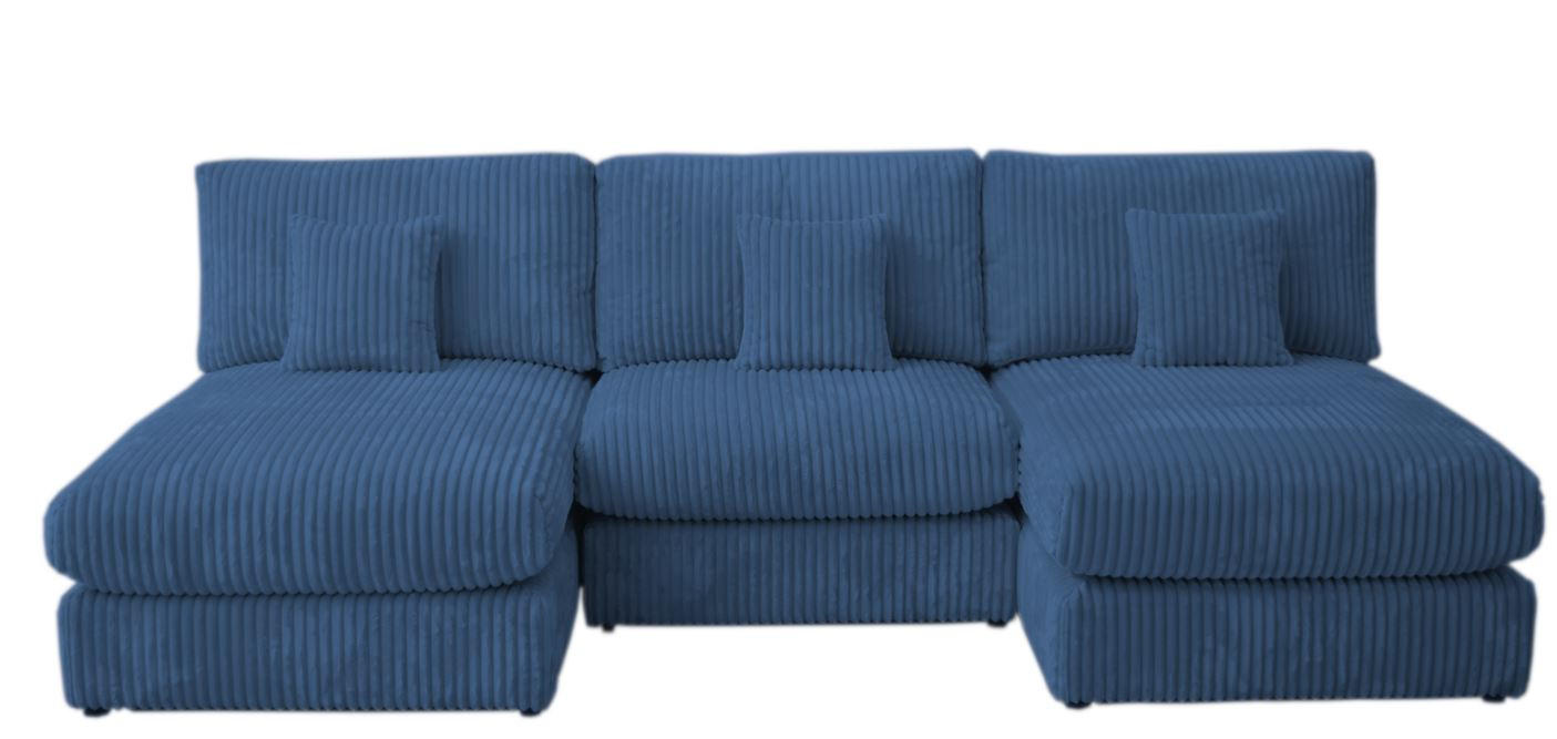 Canapea Modulară, textil, albastru
