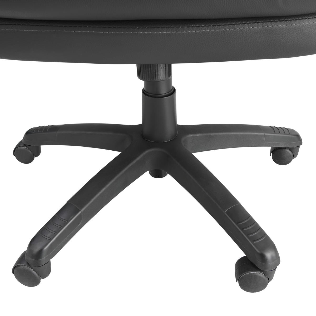 KANCELÁRSKE KRESLO, vzhľad kože, čierna - čierna, Modern, textil/plast (67/113-122.5/78cm) - MID.YOU