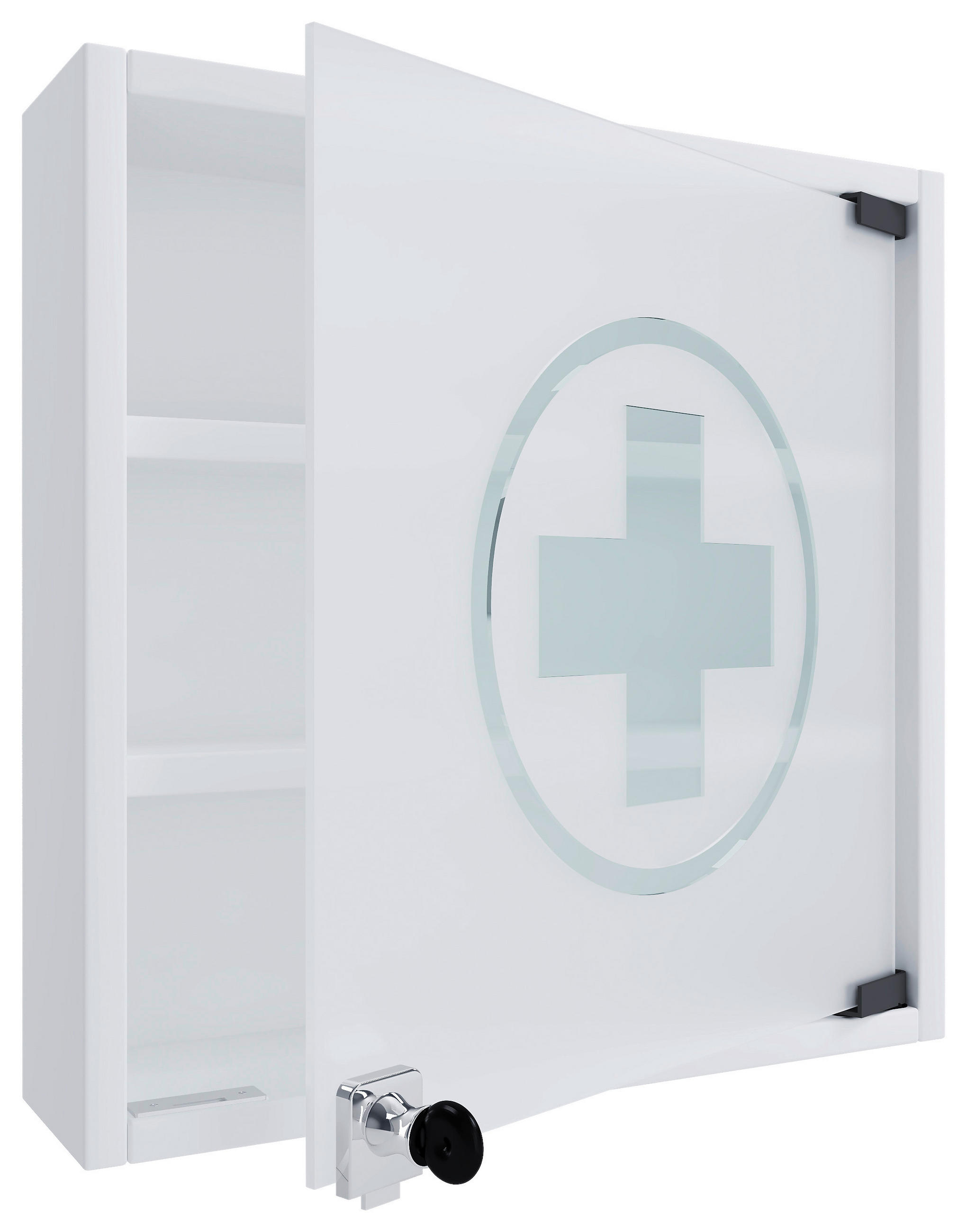 MEDIZINSCHRANK - Weiss, Modern, Glas/Holzwerkstoff (40/32/10cm) - MID.YOU