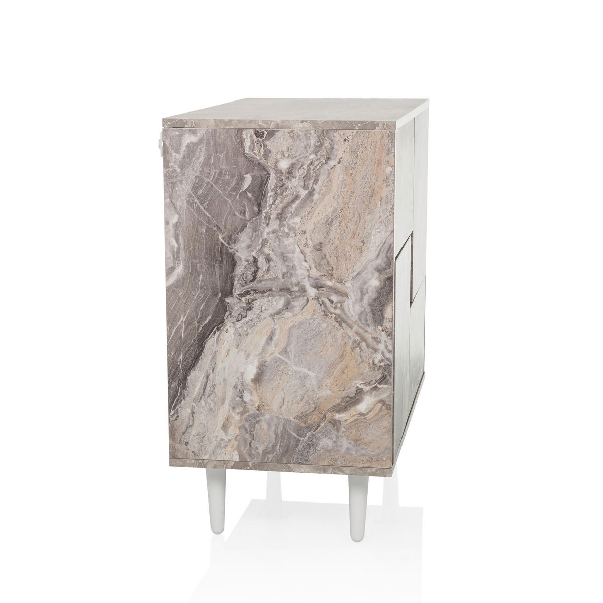 BYRÅ 72/77/39,5 cm  - vit/brun, Modern, trämaterial/trä (72/77/39,5cm) - MID.YOU