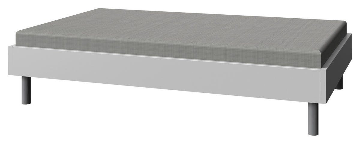 POSTELJA 120 cm   x 200 cm  , leseni material bela  - bela/barve aluminija, Design, kovina/leseni material (120/200cm) - Carryhome