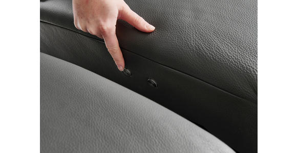 3-SITZER-SOFA Latina in Echtleder Anthrazit  - Anthrazit/Alufarben, Design, Leder/Metall (190/82/99cm) - Dieter Knoll