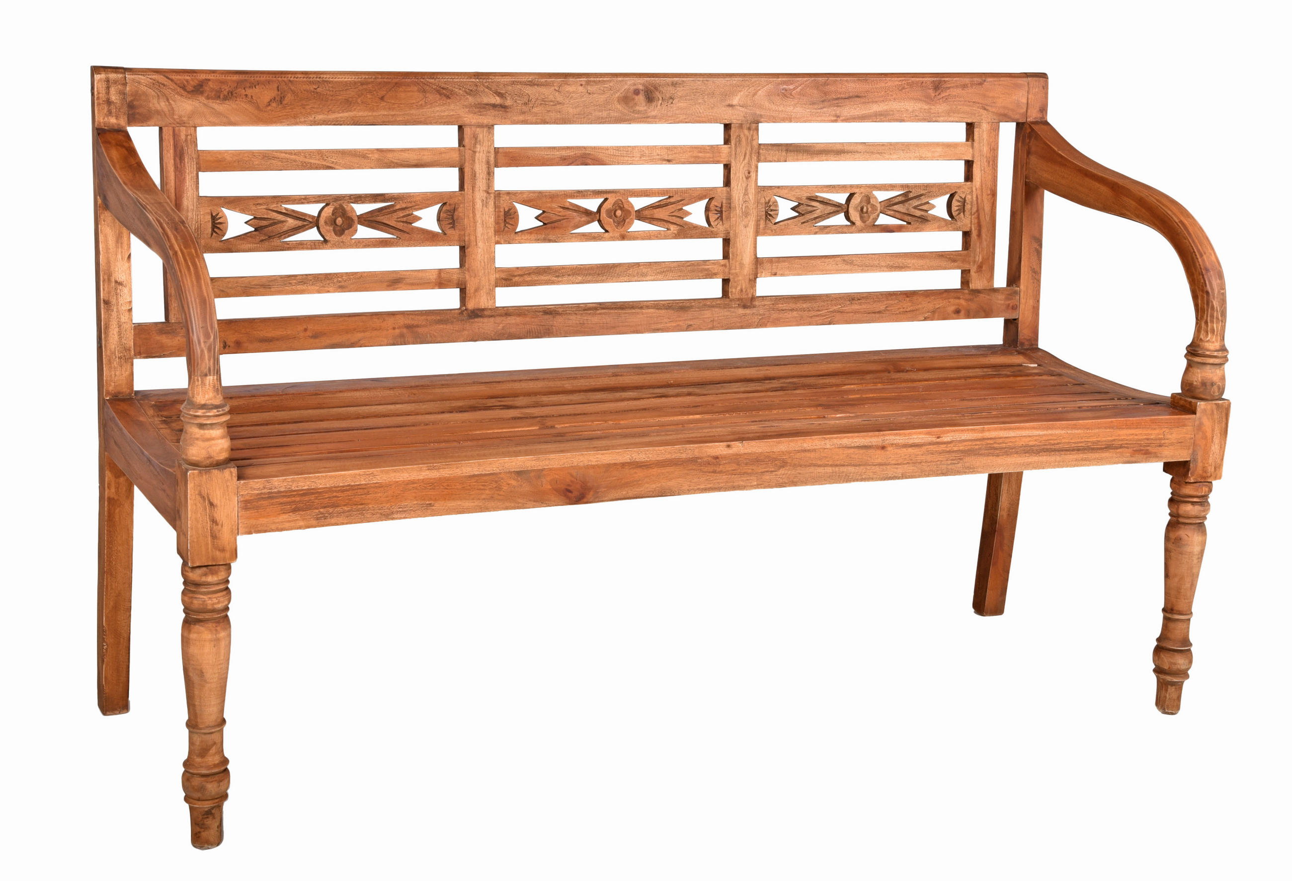 GARTENBANK 150/90/52 cm Mahagoni   - Naturfarben, Basics, Holz (150/90/52cm) - Gardenson