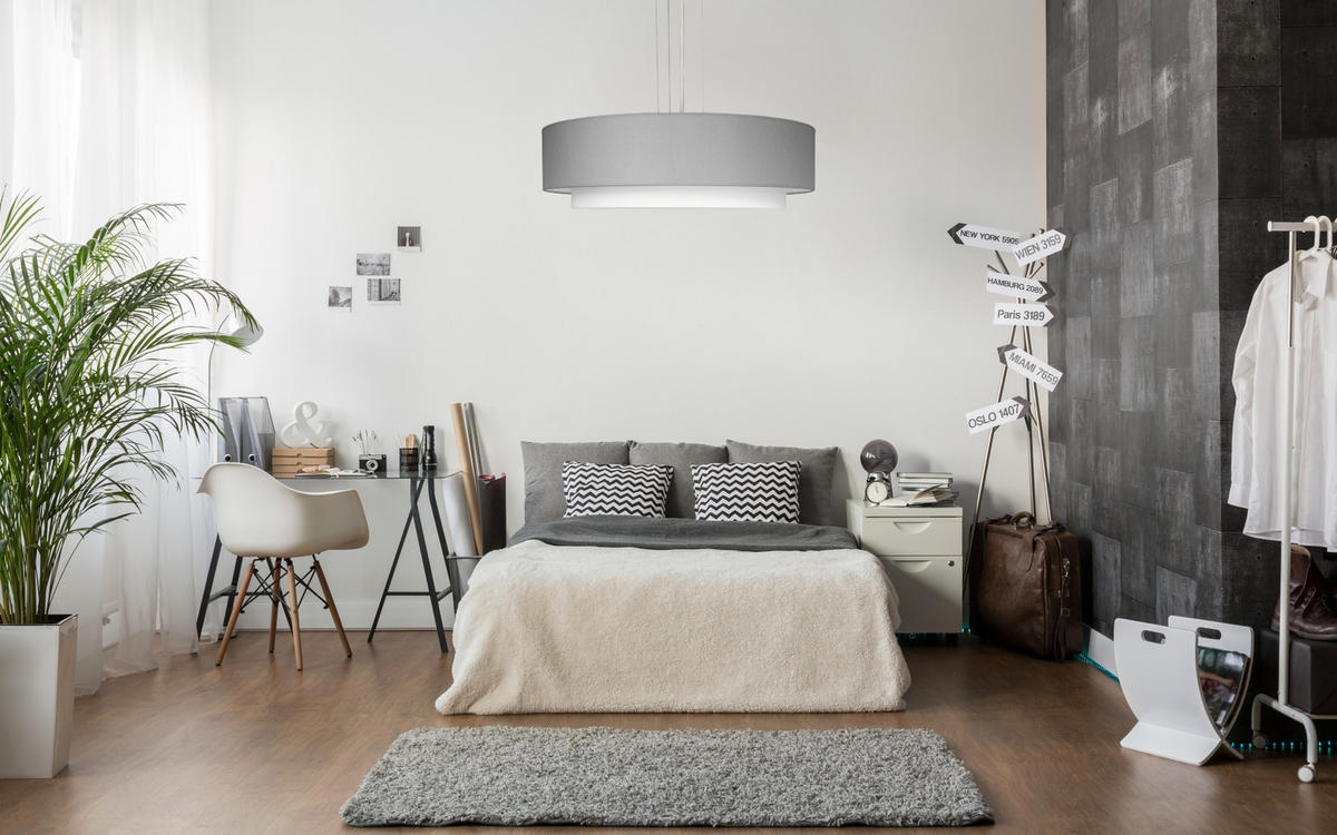 ZÁVESNÉ SVIETIDLO, 60/50/120 cm  - biela/strieborná, Design, kov/textil (60/50/120cm)