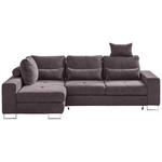 ECKSOFA Taupe Flachgewebe  - Taupe, Design, Textil/Metall (188/260cm) - Hom`in