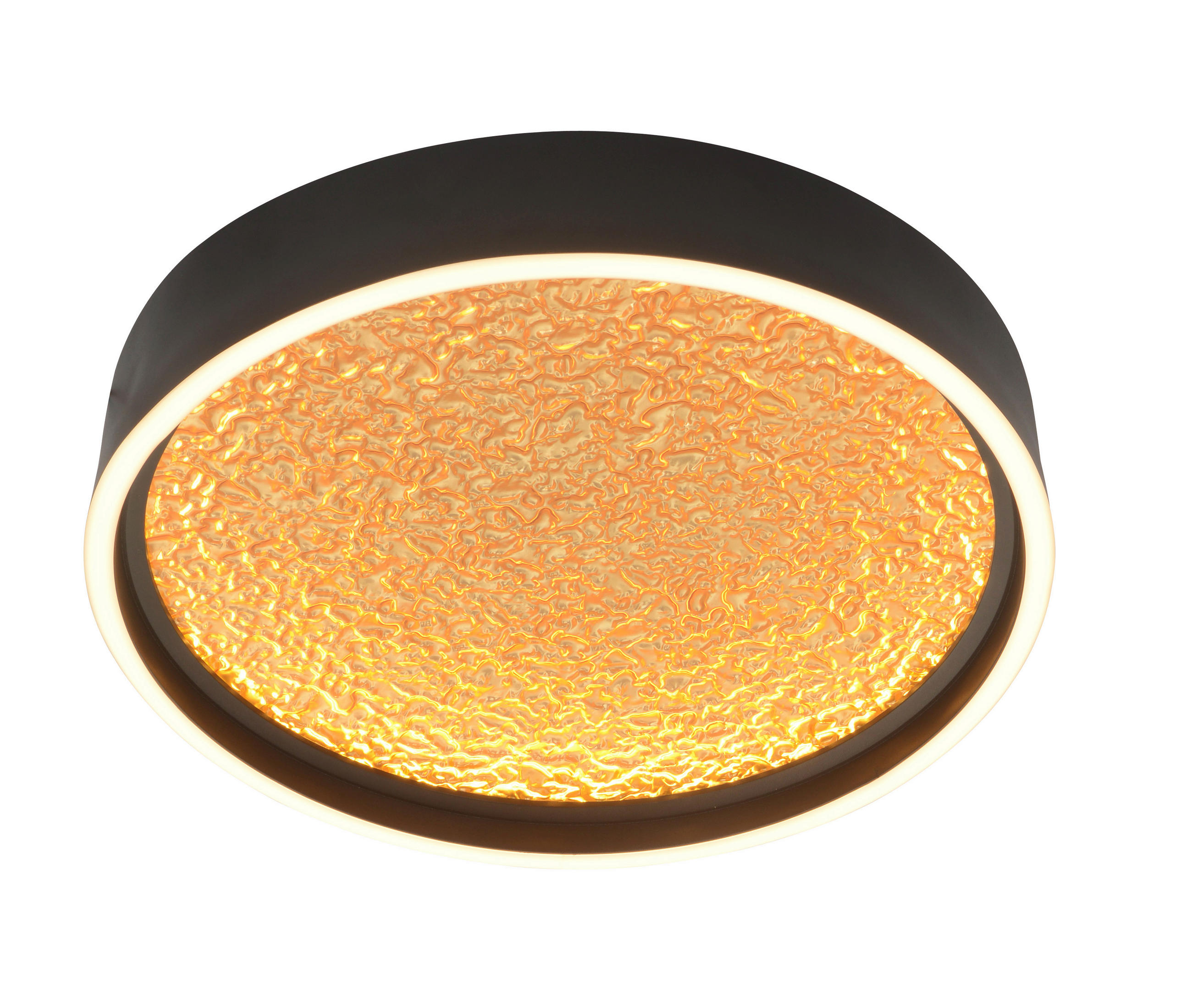 LED-DECKENLEUCHTE 40/40/6,5 cm   - Goldfarben/Schwarz, Design, Kunststoff/Metall (40/40/6,5cm)