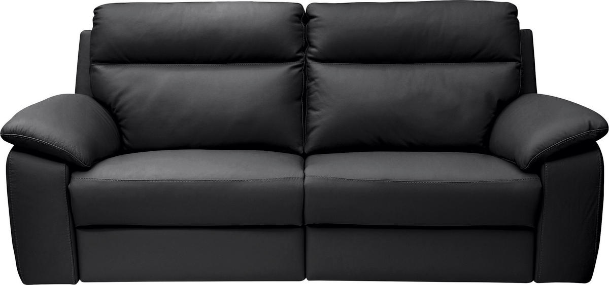 TROJMIESTNA POHOVKA, čierna, pravá koža - čierna, Basics, koža (203/99/94cm) - Celina Home