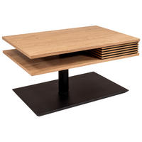 COUCHTISCH in Holz, Metall, Holzwerkstoff 90/60/49-67 cm  - Wildeiche/Schwarz, Design, Holz/Holzwerkstoff (90/60/49-67cm) - Novel