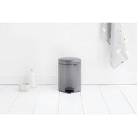 PEDÁLOS SZEMETES  - fekete/platinaszürke, Basics, műanyag/fém (5l) - Brabantia