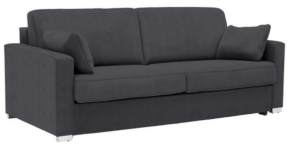 SCHLAFSOFA Flachgewebe Dunkelgrau - Chromfarben/Dunkelgrau, KONVENTIONELL, Textil/Metall (208/86/97cm) - Novel