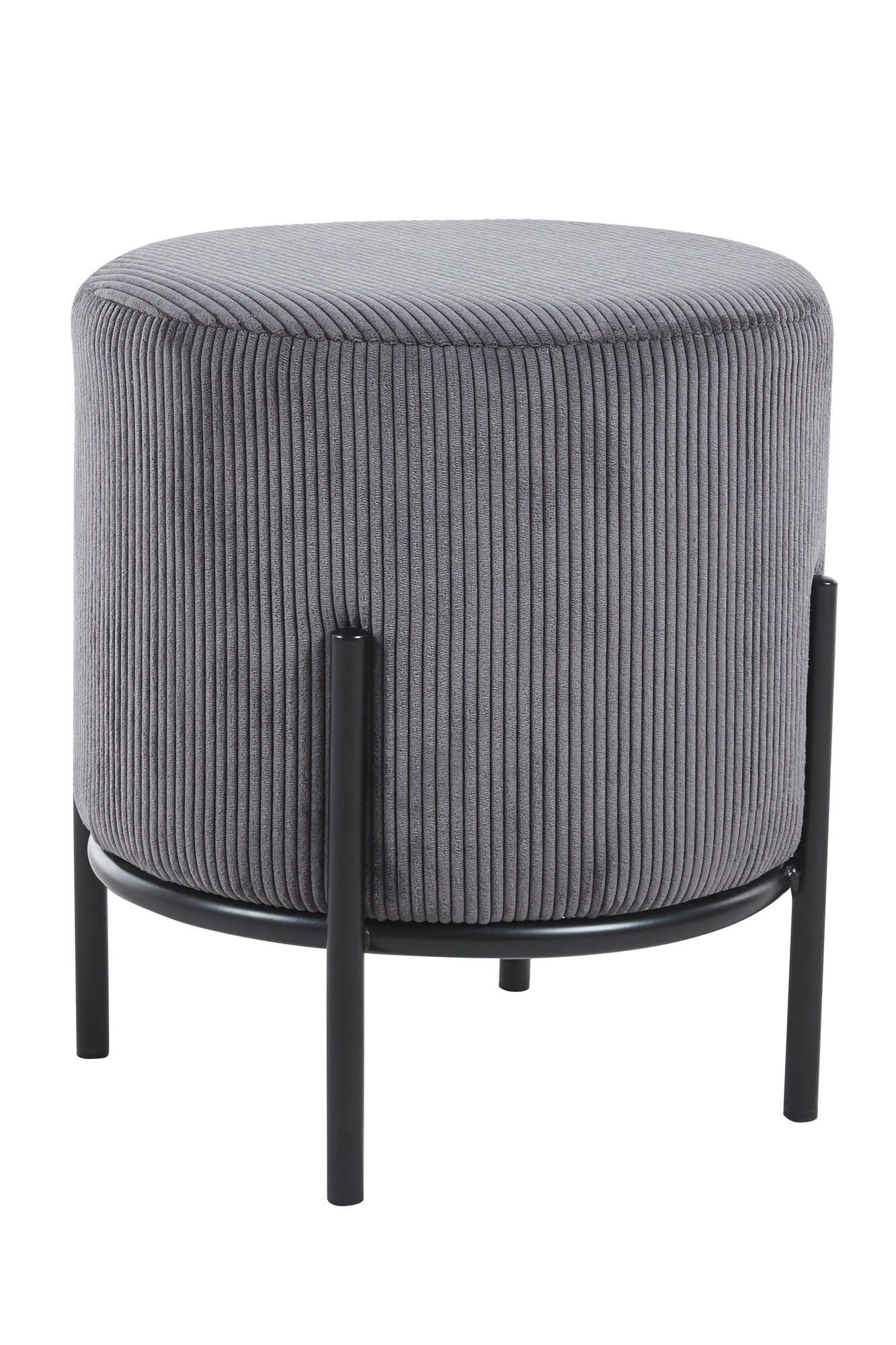 HOCKER Cord Grau, Schwarz  - Schwarz/Grau, MODERN, Textil/Metall (35/38/35cm) - Livetastic