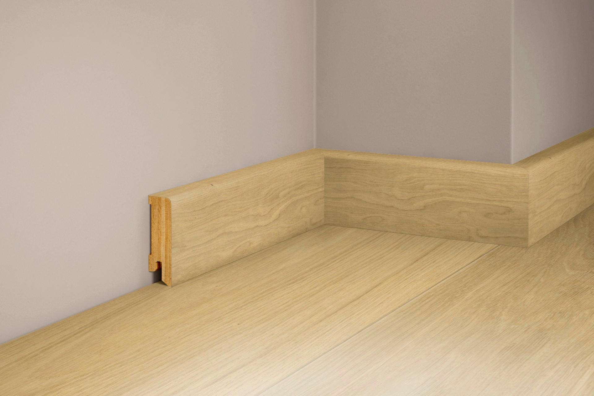 SOCKELLEISTE, Eiche Natur Pur  - Basics, Holz (220/5/1,7cm) - Tilo