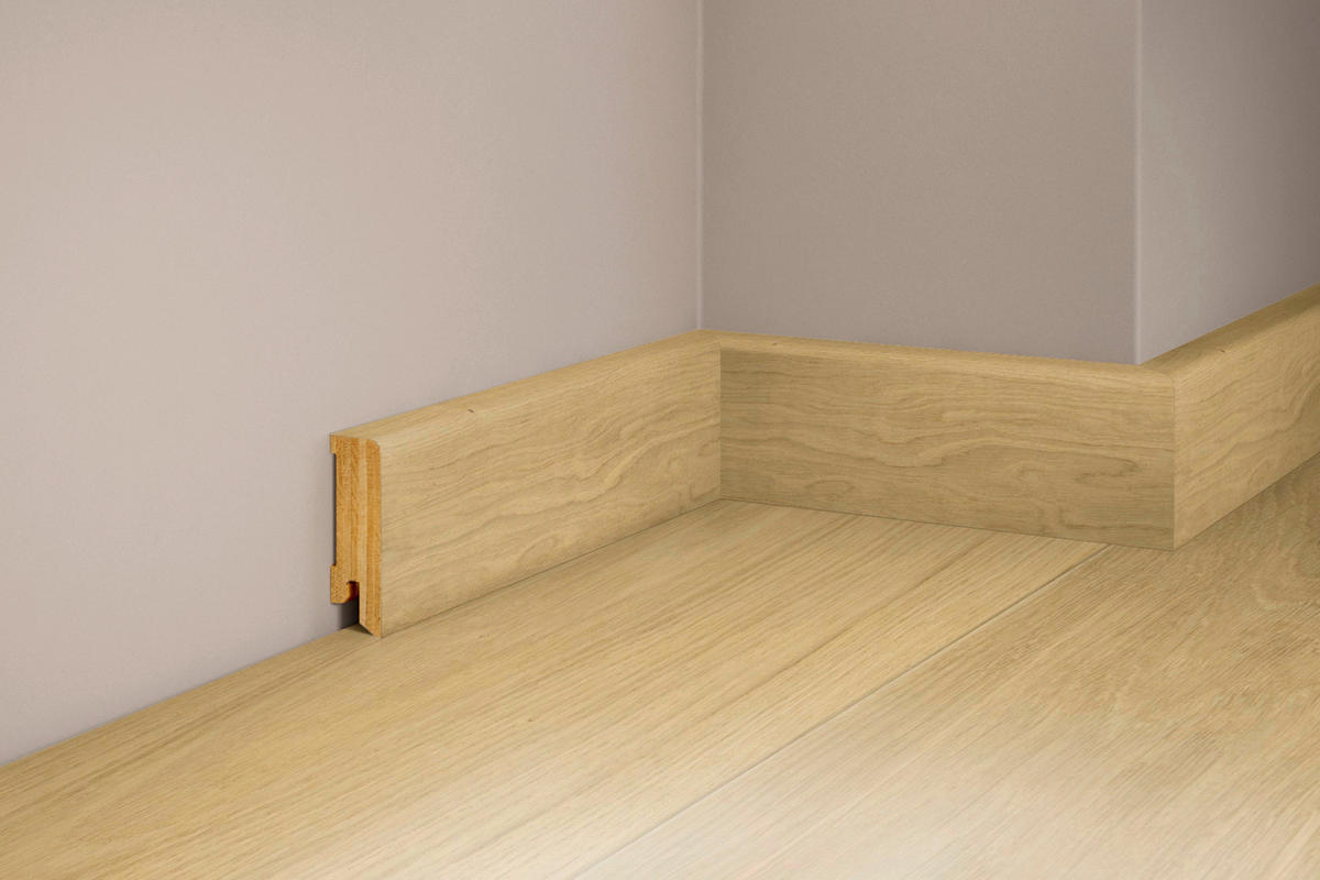 SOCKELLEISTE, Eiche Natur Pur  - Basics, Holz (220/5/1,7cm) - Tilo