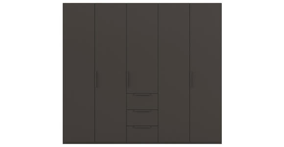 DREHTÜRENSCHRANK 251/235/61 cm,  in Graphitfarben, 5-türig  - Graphitfarben, Basics, Holzwerkstoff/Metall (251/235/61cm) - Novel