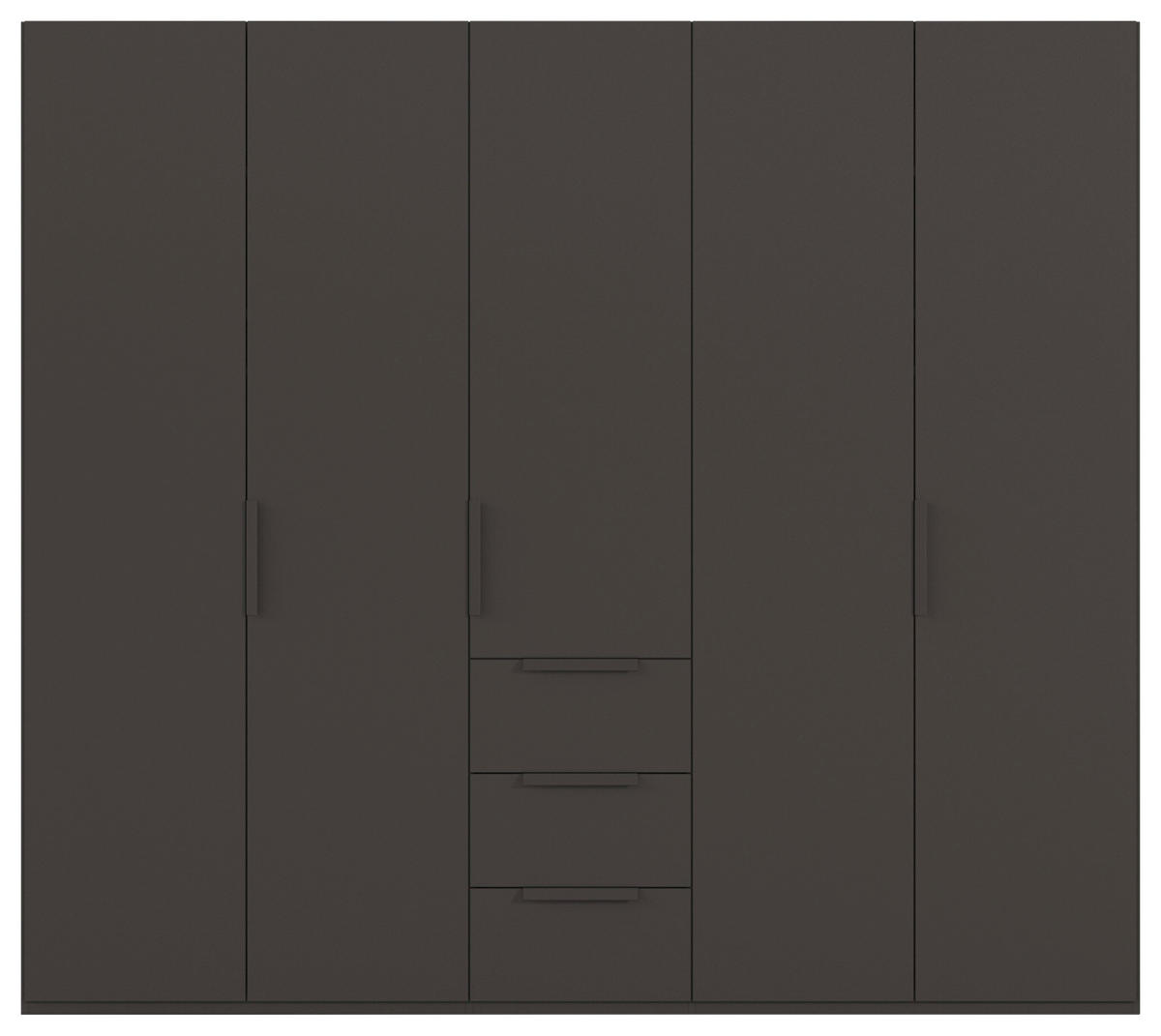 DREHTÜRENSCHRANK 251/235/61 cm,  in Graphitfarben, 5-türig  - Graphitfarben, Basics, Holzwerkstoff/Metall (251/235/61cm) - Novel
